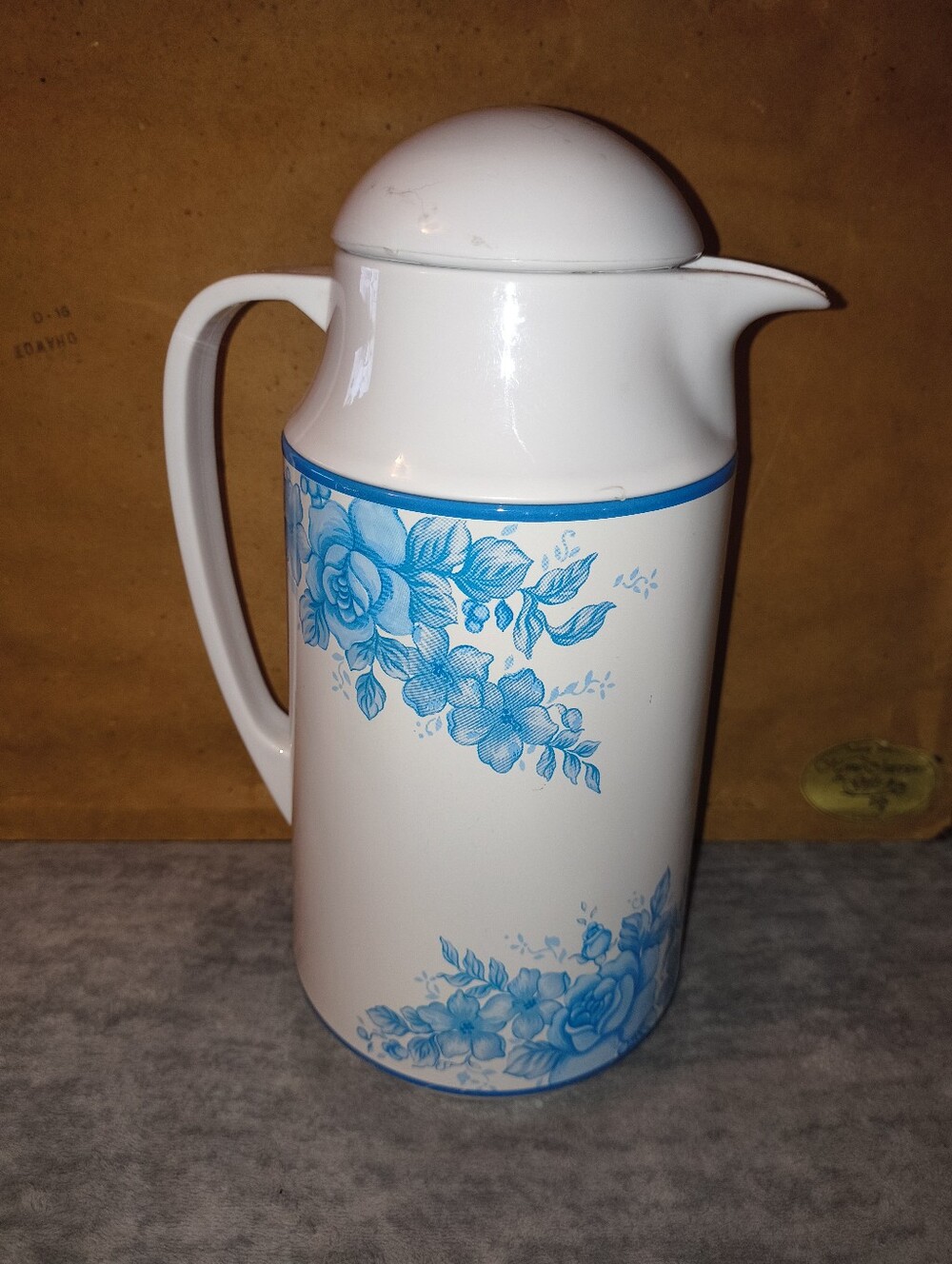 Corning Ware White and Blue Floral Thermal Pitcher - Home Dining